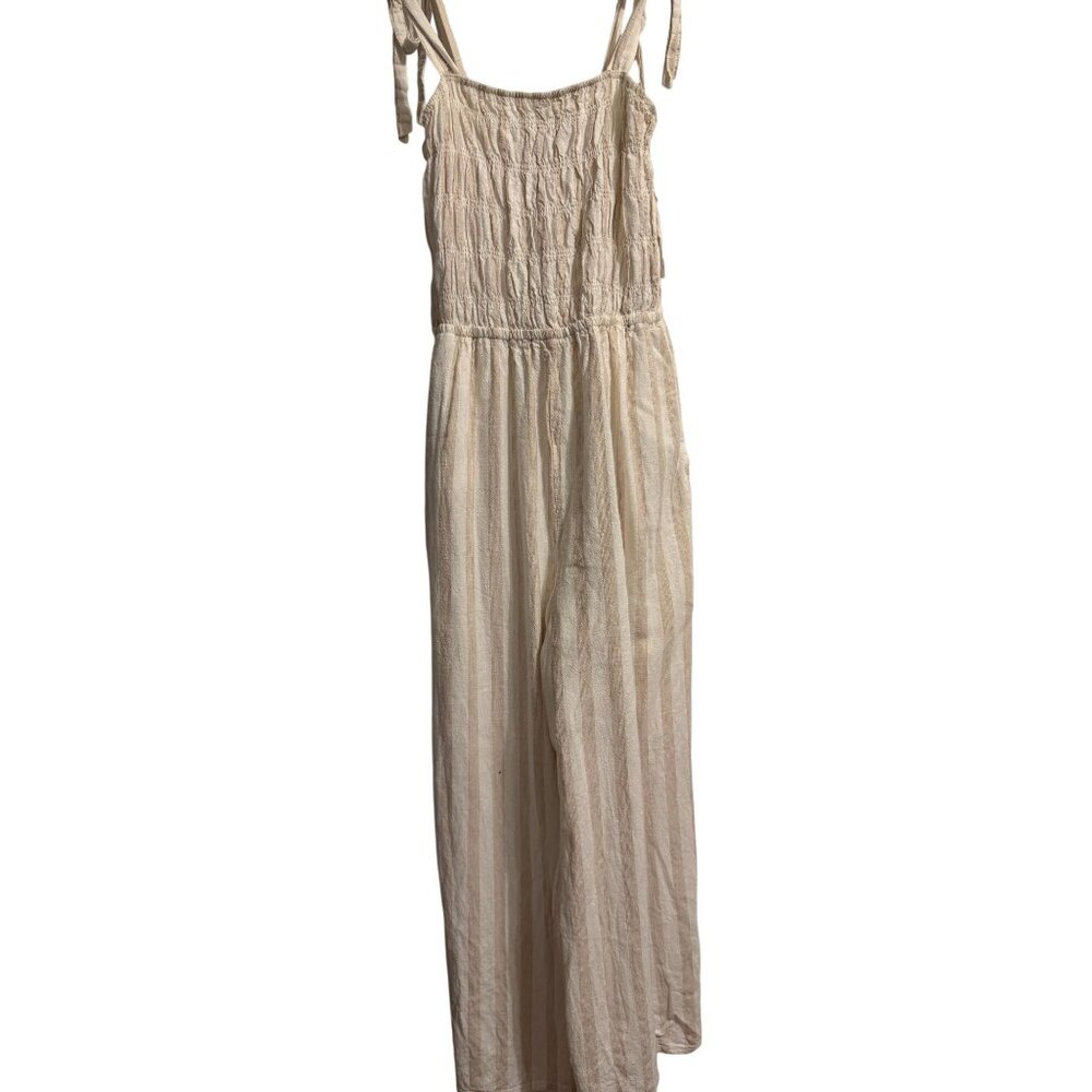 Dex Womens Beige Striped Sleeveless Bodice & Adjustable Tie Straps XS